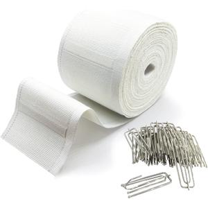 Marcoborthers 2.8 inch Length 10 Yards White Curtain Heading Deep Pinch Pleat Tape,with 20 Pcs Stainless Steel 4 Prong Curtain Pleat Hook Clip