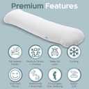 SleepCloud Weighted Body Pillow 6.5lbs - Weighted Pillow for Deeper Sleep (41 x 10) - Cooling Body Pillows for Adults, Full Body Pillow for Adults, Side Sleeper Body Pillows with Cover (White)