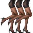 G&Y 3 Pairs Women's Sheer Tights - 20D Control Top Pantyhose with Reinforced Toes(Black, S)