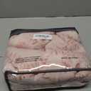 Pink Linen Floral 96 Inch Curtains 2 Panel Set for Living Room Semi Sheer Light Filtering Window Curtains Blush Flower Leaf Print Pattern on Cream White for Girls Bedroom Nursery Vintage Boho Drapes