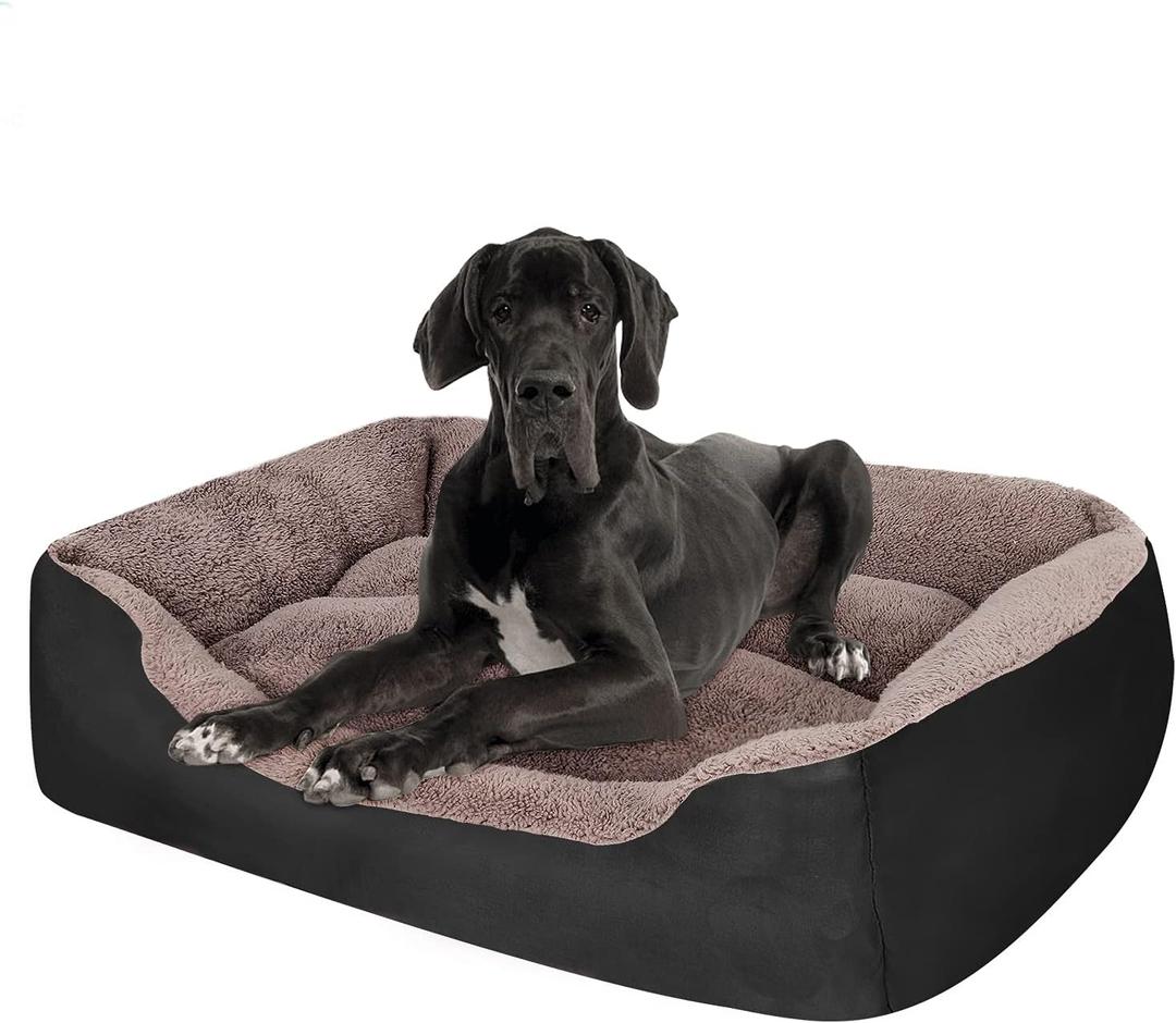PUPPBUDD Dog Beds for Extra Large Dogs, Rectangle Washable Dog Bed Comfortable and Breathable Pet Sofa Warming Orthopedic Dog Bed for Jumbo Dogs, 32''x 24''x 6.7''