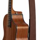 Nefelibata Wooden Guitar Stand - Handmade German Ash Solid Semi-curved Design Wood Stand Floor, Best for Acoustic guitars, Classical guitars, Banjos, Mandolins(Dark Brown)