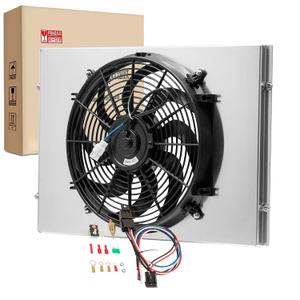 Radiator Shroud Electric Fan for 1962-1967 63 Chevy Nova Chevy II L6 V8 Aluminum Radiator Shroud Fan