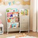 Modanais Book Shelf for Kids Rooms, Toddler Bookshelf Baby Bookcase with Kids Storage for Nursery, Bedroom, Playroom, Easy Assembly (Off White)