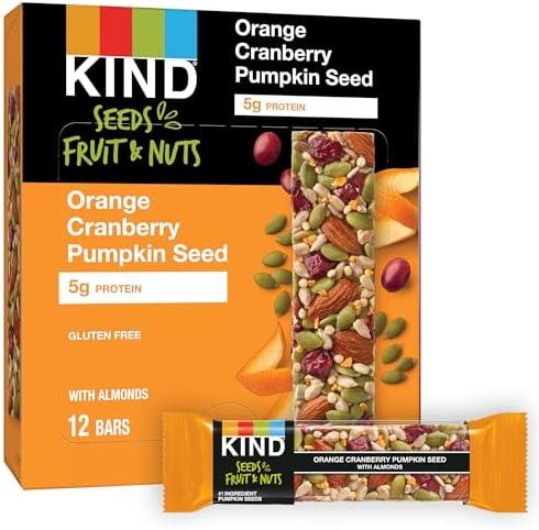 KIND Seeds Fruit & Nuts Snack Bar, Orange Cranberry | 5g Protein, High Fiber, Gluten Free Bars, 1.4 OZ, 12 Count, Best Buy Dec 2, 2025