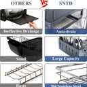 SNTD Dish Drying Rack for Kitchen Counter - Stainless Steel Dish Rack with Drainboard, Large Dish Drainer with Utensil Holder for Sink, Silver