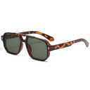 SUNGAFAS Square Aviator Sunglasses for Women Men Vintage Classic Trendy Shades UV400 Protection Driving & OutdoorTortoise/Dark Green