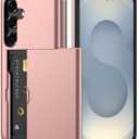 Nvollnoe for Samsung S25 Plus Case with Card Holder Dual Layer Heavy Duty Protective Case Hidden Card Slot Slim Wallet Cover for Samsung S25 Plus 6.7''(Rose Gold)