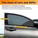2 x Car Front Side Window Shades,2 Pack Breathable Mesh Car Window Screens Sun Shades Covers for Car Camping,Fit for 95% of Cars, 21"L x 25.5"W