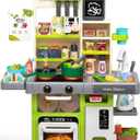 Kids Play Kitchen Set, Toddler Kitchen Playset with Sound & Light, Cooking Stove with Steam, Play Sink, Play Food Toy and Kitchen Accessories, Kitchen Toy for Kids Girls Boys (31.5 * 22 * 8.6 In) (Green)