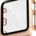WITHit Protective Glass Cover with Integrated Bumper, Compatible with Apple Watch, 38mm, Gold/Rose Gold – Seamless Fit, Easy Installation, Screen Protector and Bumper for Apple Watch