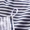 JELLYMONI 100% Natural Cotton 2pcs Striped Duvet Cover Sets,White Duvet Cover with Navy Blue Stripes Pattern Printed Comforter Cover,with Zipper Closure & Corner Ties, for Kids, Boys(Twin Size)