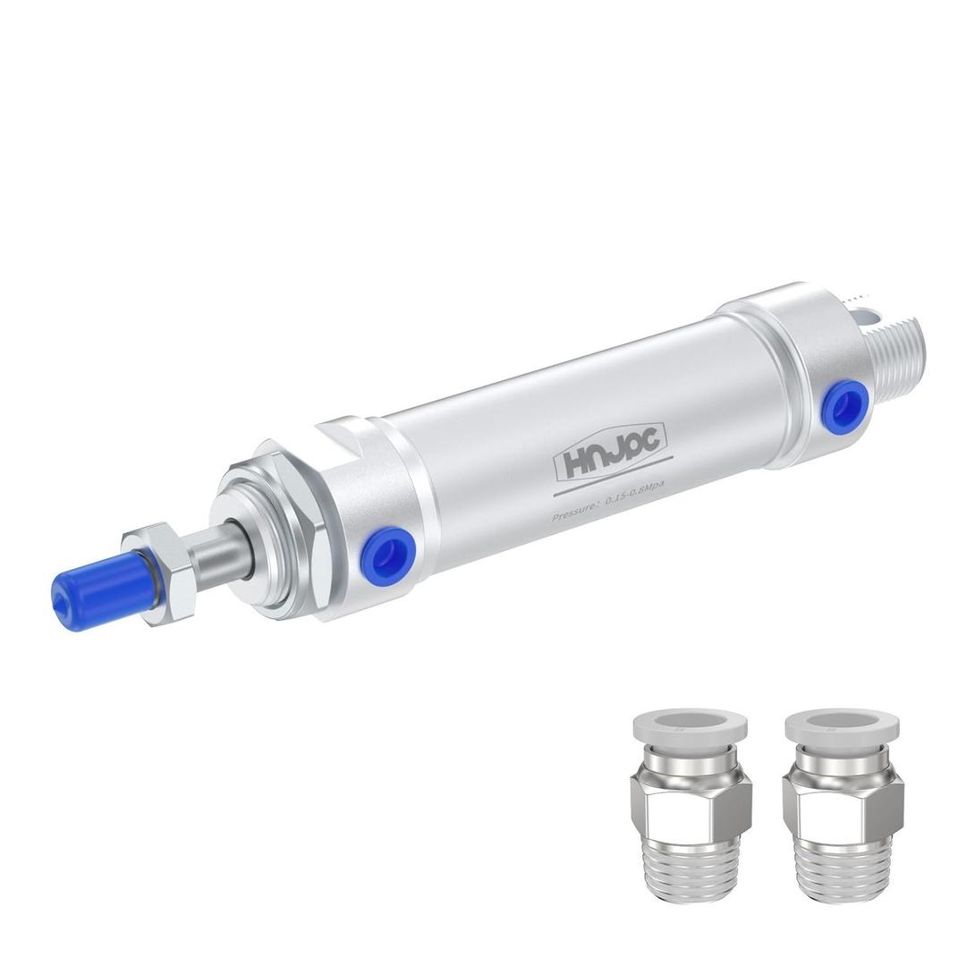 MAL Mini Pneumatic Cylinder 5/8 inch (16mm) Bore 2 inch (50mm) Stroke with Magnetic, Compact Round Body Double Acting Aluminum Air Cylinder (MAL16x50)