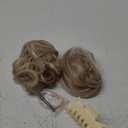 SARLA 2PCS Messy Bun Hair Pieces for Women Detachable Claw Clip Wavy Curly Synthetic Hairpieces for Updos with Tendrils Fake Scrunchies Ponytail Extension Sunny Blonde