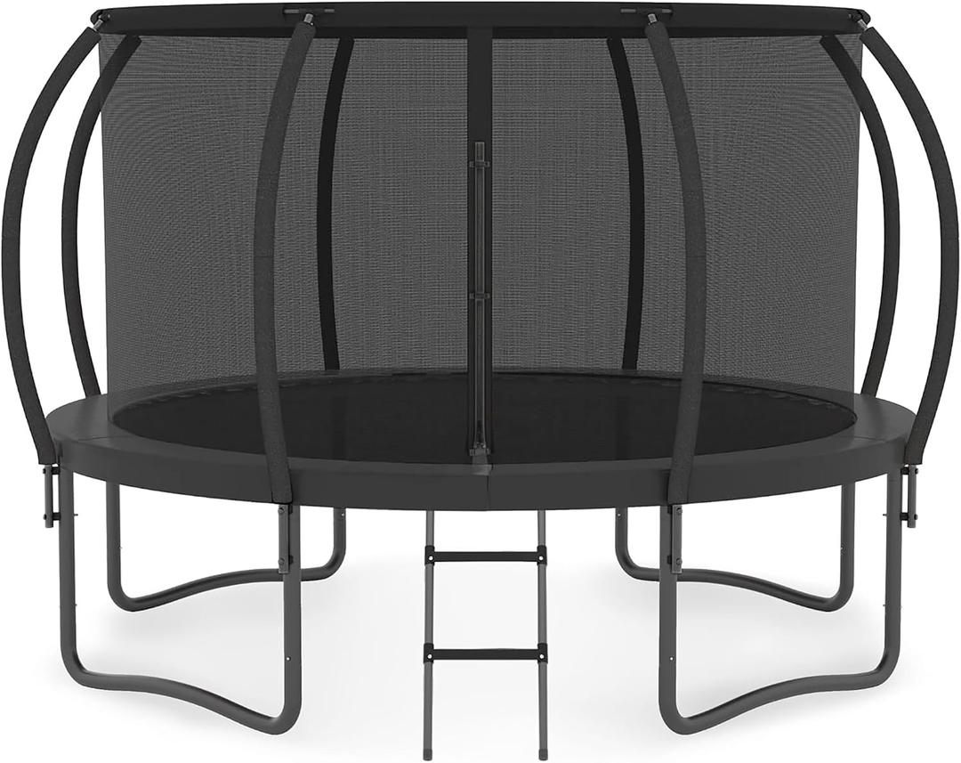 ALTLER Trampoline 12FT 14FT Enclosure Net Outdoor Jump for Kids and Adults Round ASTM Approved Heavy-Duty Bounce Mat with Enhanced Weight Capacity