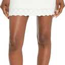 Club Monaco Women's Fancy Stitch Mini Skirt (Large, Blanc De Blanc/Casse)