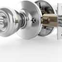 Door Locks for Front Door - 2 Pack Doorknobs for Exterior Door Satin Nickel Standard Door Knobs with Lock Entrance Door Locks with Keys