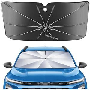 Portable Windshield Sunshade Umbrella for 2024-2026 Chevrolet Trax Models LS, 1RS, LT, 2RS, ACTIV, 2 in1 Ice Crystal Durable Compact Shade Umbrella UPF50+ Front Window Heat Protection Outdoor Camping