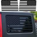 Black Rear Window American Flag Decal for Jeep Wrangler JK JKU 2011-2015 2016 2017 2018, Precut Back Side Window Glass USA Flag Vinyl Sticker Car Exterior Accessories