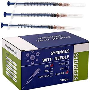 Jiaxix 1ml 26 G 1/2inch Lab Supplies 100Pack Individually Packaged