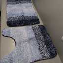 Arotive Microfiber Bathroom Rugs 2 Pieces, Bath Rug Size 24x16 and Toilet Rugs Size 24x20 in Blue, 2 Item Bundle