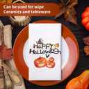 SUNLAND Halloween Kitchen Towels Home Decorative Holiday Kitchen Towel Fast Drying Tea Towel Night of Terror, Trick or Treat,Pumpkin and Ghost Dish Towels 16 Inch X 24 Inch Set of 6