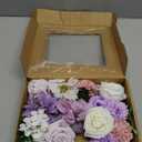 BSMYBO Artificial Purple Flowers Combo Bouquets Mix Silk Flowers Dahlia Roses for DIY Bridal Wedding Bouquets, Baby Shower Decorations Fake Floral Arrangements Table Centerpieces Home Decor