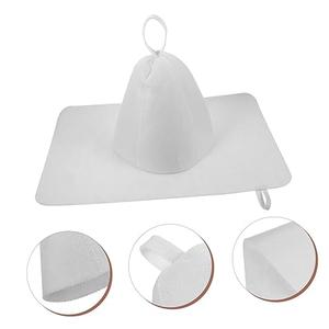 1set Water Absorbing Sauna Hat Stylish Felt Sauna Cap Pad Kit for Hair Comfortable Temperature Regulation Lightweight Reusable Accessories for Relaxation