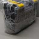 EMENTOL 2PCS Double Side Tool Organizer with Customizable/Removable Plastic Dividers, Hardware Box Storage for Screws, Nuts, Nails, Bolts, 34-Compartment, Black/Yellow