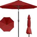 PatioKingdom 10FT Patio Umbrella with Push Button Tilt and Crank, Outdoor Market Umbrella with 8 Fiberglass Ribs, UV Protection Table Umbrella for Pool,Backyard,Garden,Deck