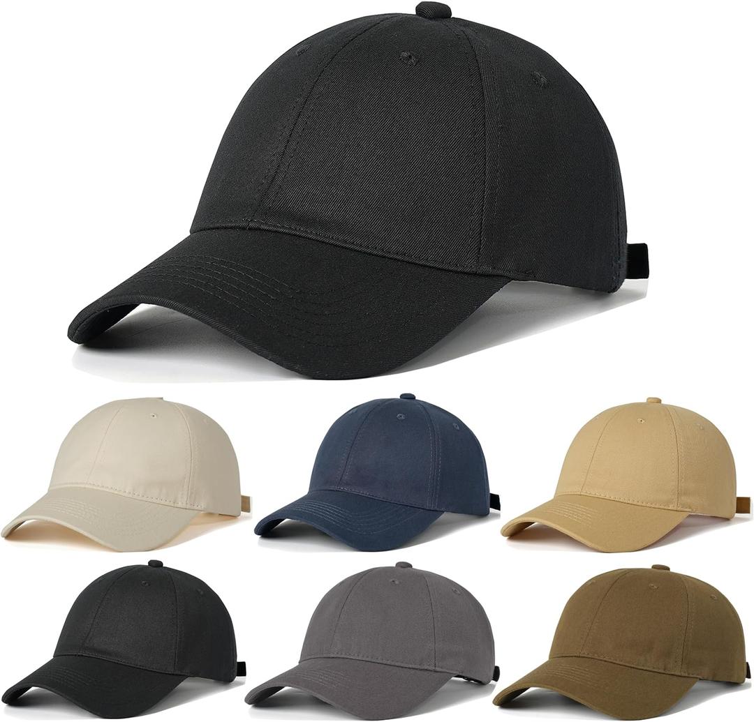 6Pack Unisex Vintage Washed Cotton Baseball Cap Soft Unconstructed Plain Blank Adjustable Size Dad Hat (US, Alpha, One Size, 6 Pcs-A)