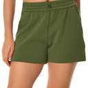 Colorfulkoala Women's High Waisted Ultra Soft Athletic Jersey Shorts Casual Summer Lounge Pants with Pockets (M, Olive Green)