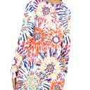NILOUFO Womens Long Sleeve Shirts Casual Blouses Trendy Twist Knot Tunics Tops for Leggings(Fireworks, X-Large) (XL)