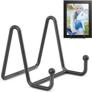 TR-LIFE 3 Inch Small Display Stands - Plate Holder Stand for Picture Frame, Book, Photo Easel (Black)