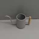 35 oz Metal Small Indoor Watering Can with Long Spout & Real Wood Handle for House Plants, Succulents, Cacti & Seedlings - Gray Long Spout Watering Can Indoor Plants - Stylish, Gentle Flow, No Spills