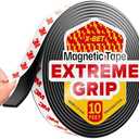 Super Sticky Magnetic Tape (10 feet x 1/2 inch) - Stong Magnet Strip with Adhesive Backing for DIY & Crafts - Easy to Cut and Mount on Fridges, Whiteboards & More