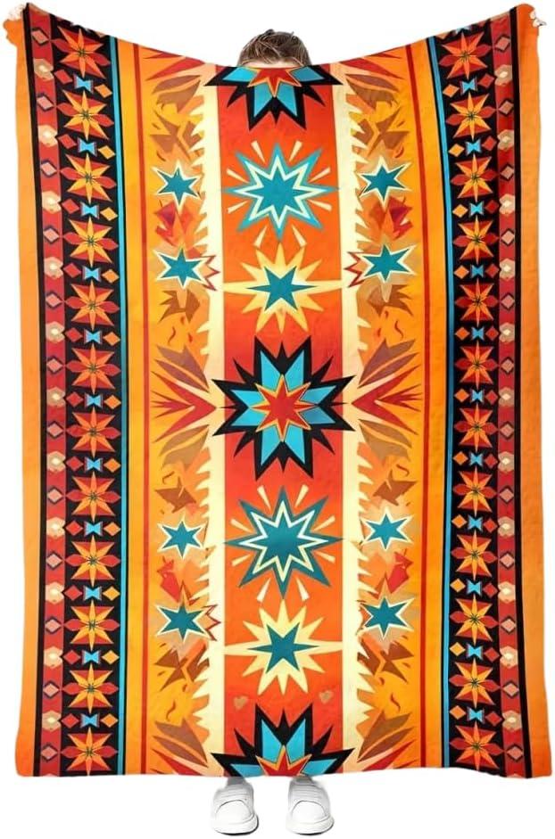 Southwestern Navajo Pattern Blanket, Geometric Aztec Blankets and Throws for Aztec Decor for Home (8060 Inches)