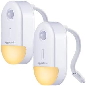 Amazon Basics Color Changing LED Toilet Bowl Motion Sensor Light, Battery Operated, 2 Pack, White