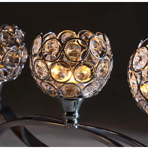 Crystal Tealight Candle Holder Centerpiece Home Decorative Candlestick Holder Elegant Table Centerpiece Home Decor Wedding Party Anniversary (Silver, Set of 3)