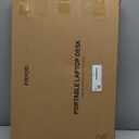 Foldable Laptop Table, Portable Lap Desk Bed Table Tray, Laptop Stand with Cup Holder & Tablet Slot & Lifting Handle for Working Writing Drawing & Eating (Black)