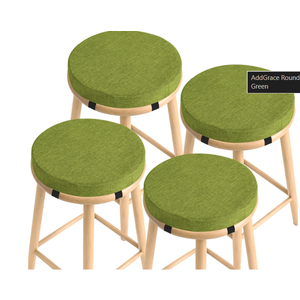 AddGrace Round Bar Stool Cushions 4 Pack Bar Stool Seat Cushion Non Slip Round Chair Pads with Removable and Washable Cover 12x12 Inch Green
