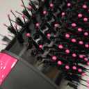 Hair Dryer Brush Blow Dryer Brush in One, Upgraded 4 in 1 Hair Dryer and Styler Volumizer with Negative Ion Anti-frizz Ceramic Titanium Barrel Hot Air Hair Straightener Brush (Black/Pink)