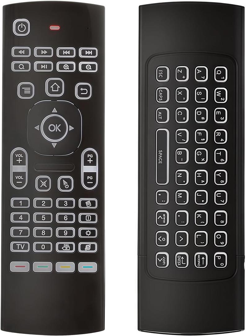 MX3 Air Remote Mouse,2.4G Multifunctional Backlit Remote Control, Mini Wireless Keyboard & Infrared Remote Control Learning for Android TV Box,HTPC,IPTV,PC, MAC,PS3,Pad,Xbox