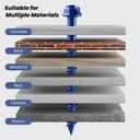 35Pcs 1/4 x 3-1/4 Inch Concrete Screws Anchor with Drill Bit, Blue Flat Head Masonry Brick Stucco Cement Block Screws, Diamond Point