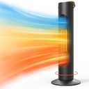Electric Space Heaters For Indoor Use, 25" 2-IN-1 Tower Heater And Fan Combo, 70°Oscillating, 2S Instant Heating, 1500W, 3 Heating & Fan Modes, Electric Portable Heater For BedroomOfficeHome, Black