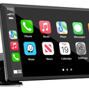 Portable Wireless Carplay Car Stereo, 7" HD Touchscreen for Car with Apple CarPlay & Android Auto with Backup Camera/Mirror Link/Voice Control/Bluetooth/GPS/AUX/FM Satellite Radio for All Vehicles