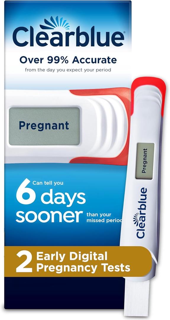 Clearblue Early Digital Pregnancy Test, Early Detection at Home Pregnancy Test, 2 Ct. Exp: 2028-03-31