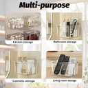 4 Pcs Acrylic Wall Mounted Storage Bins,Clear Hanging Baskets,Adhesive Cabinet Door Organizer Space-Saving,Wall-Mounted Transparent Containers for Kitchen Makeup Bathroom Pantry