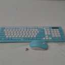 Wireless Keyboard and Mouse Combo, Full-Sized Wireless Keyboard and Adjustable DPI Mouse, Wireless Keyboard and Mouse (Tiffany Blue)