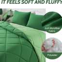 Decroom Lightweight King Comforter Set with 2 Pillow Sham - 3 Pieces Set - Quilted Down Alternative Comforter/Duvet Insert for All Season - Olive Green/Grass Green - King Size